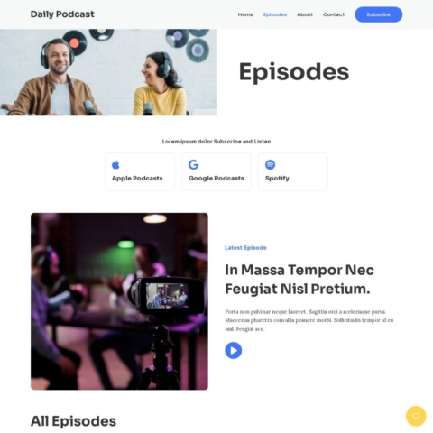 Podcast Template - Episodes Page