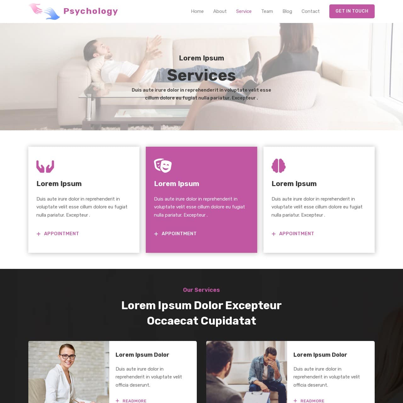 Psychologist Template - Services Page