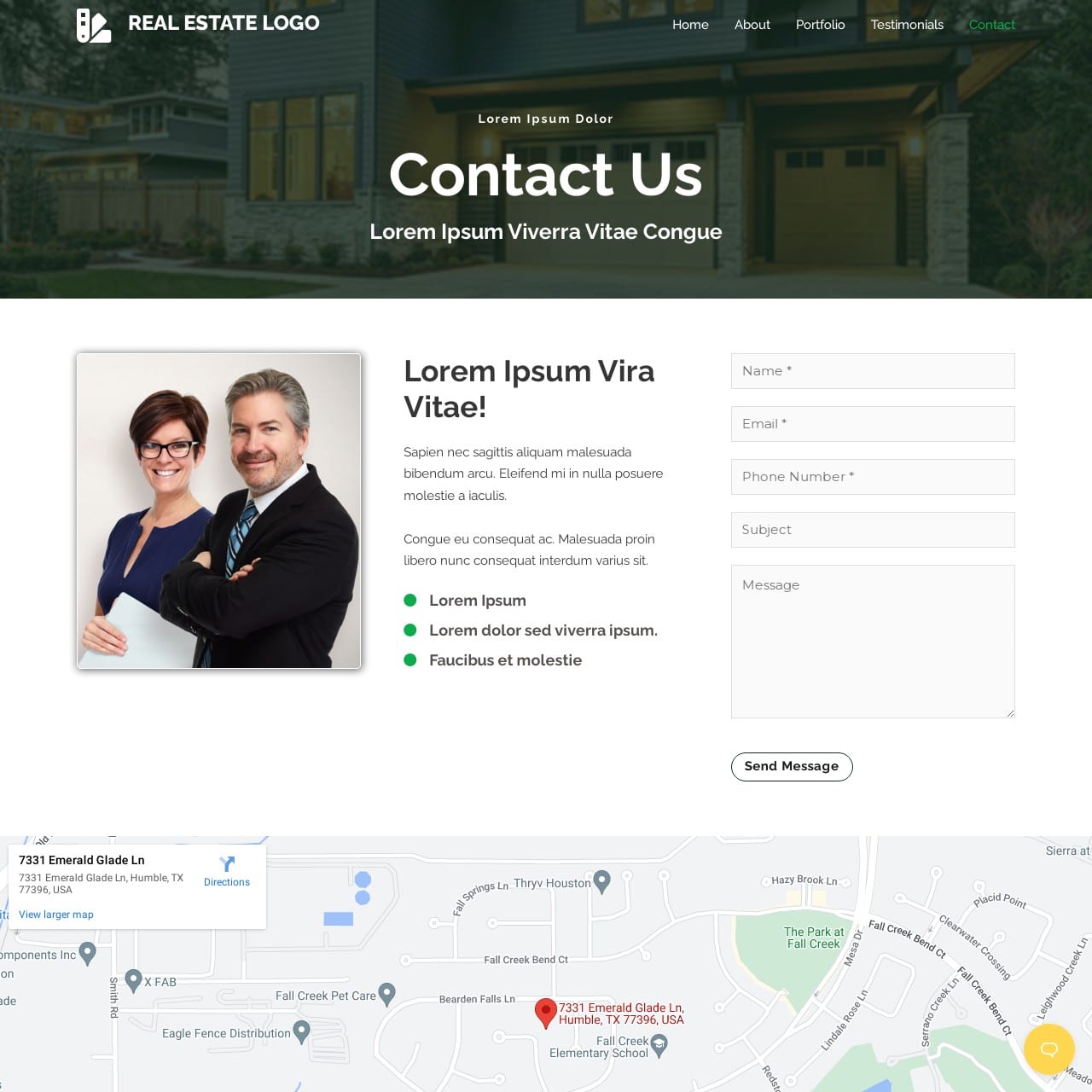 Real Estate Template - Contact Us Page