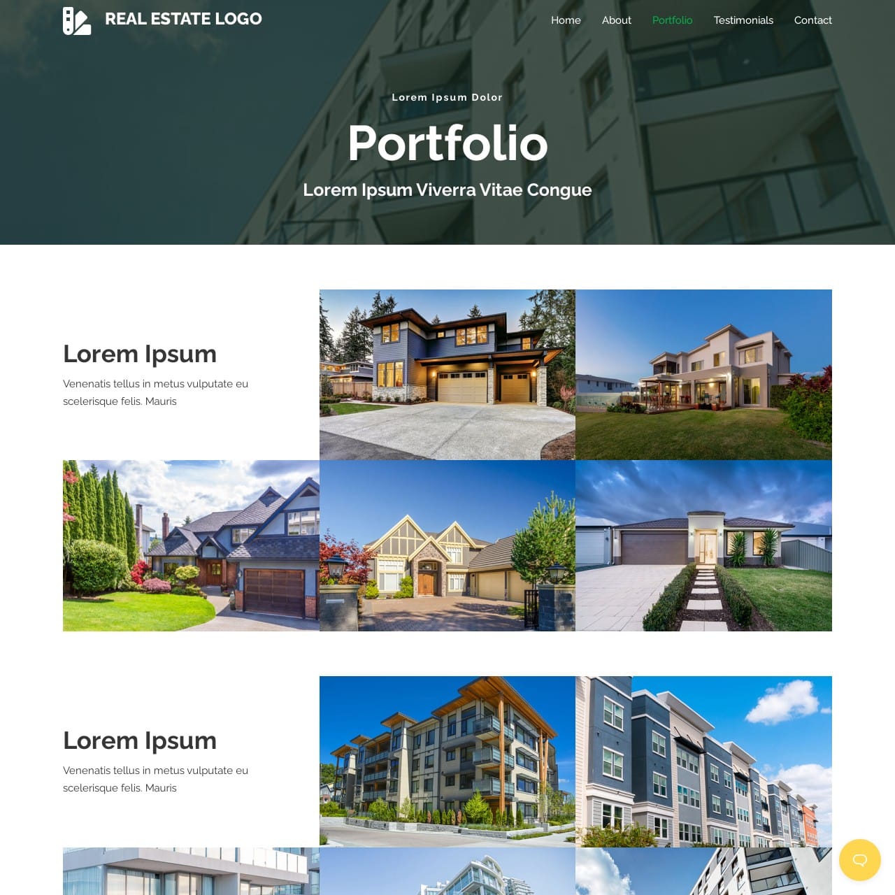 Real Estate Template - Portfolio Page