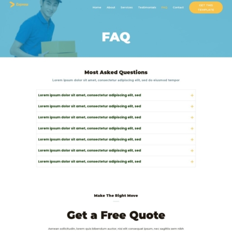 Transportation Template - FAQs Page