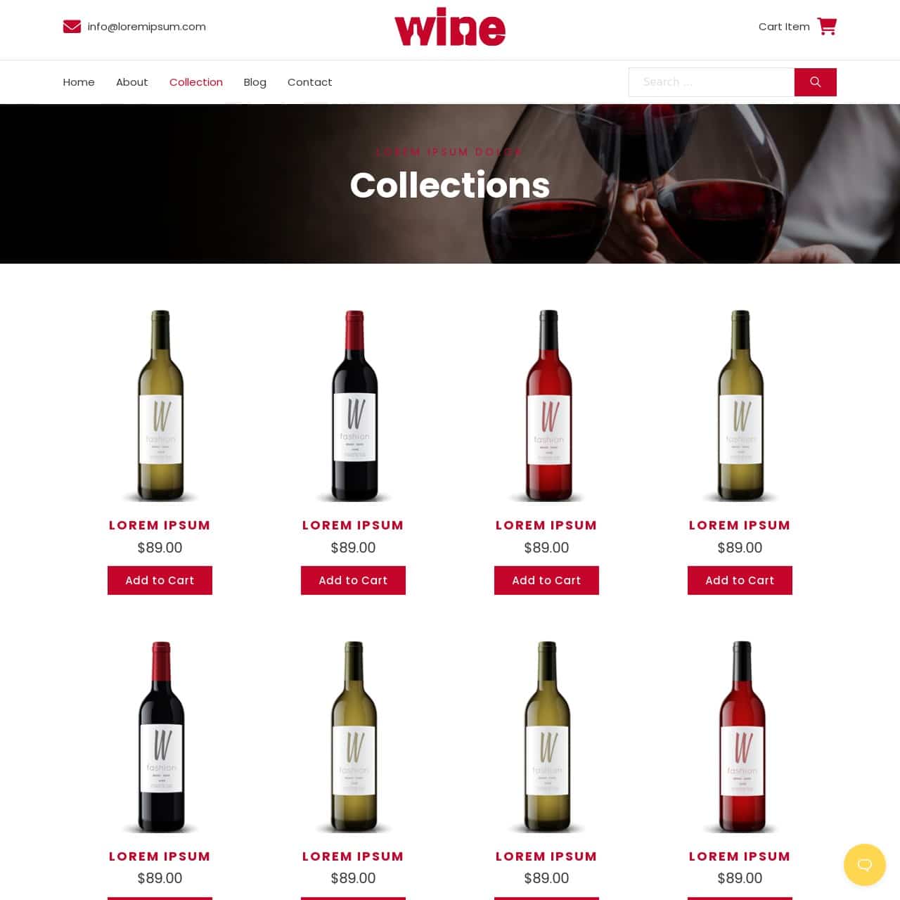 Wine and Winery Template - Collection Page