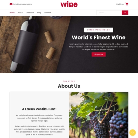 Wine and Winery Template - Home Page
