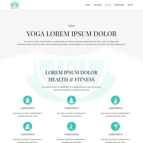 Yoga Template - Classes Page