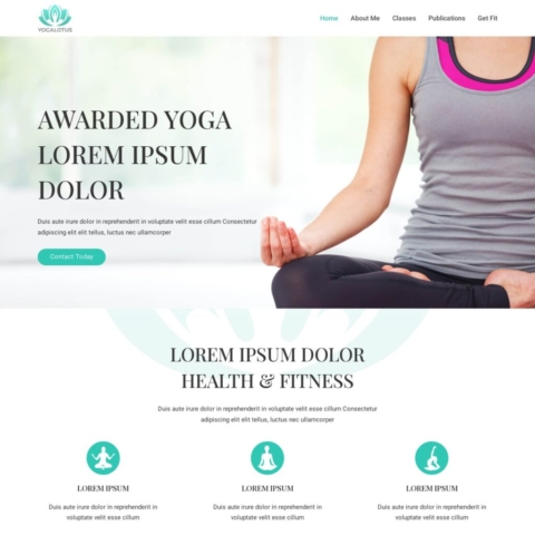 Yoga Template - Home Page