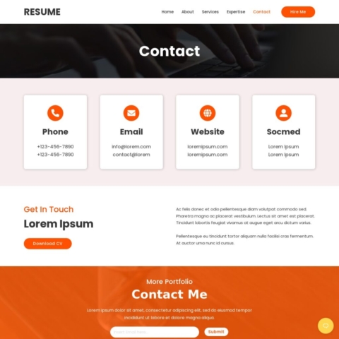 Resume Template - Contact Page