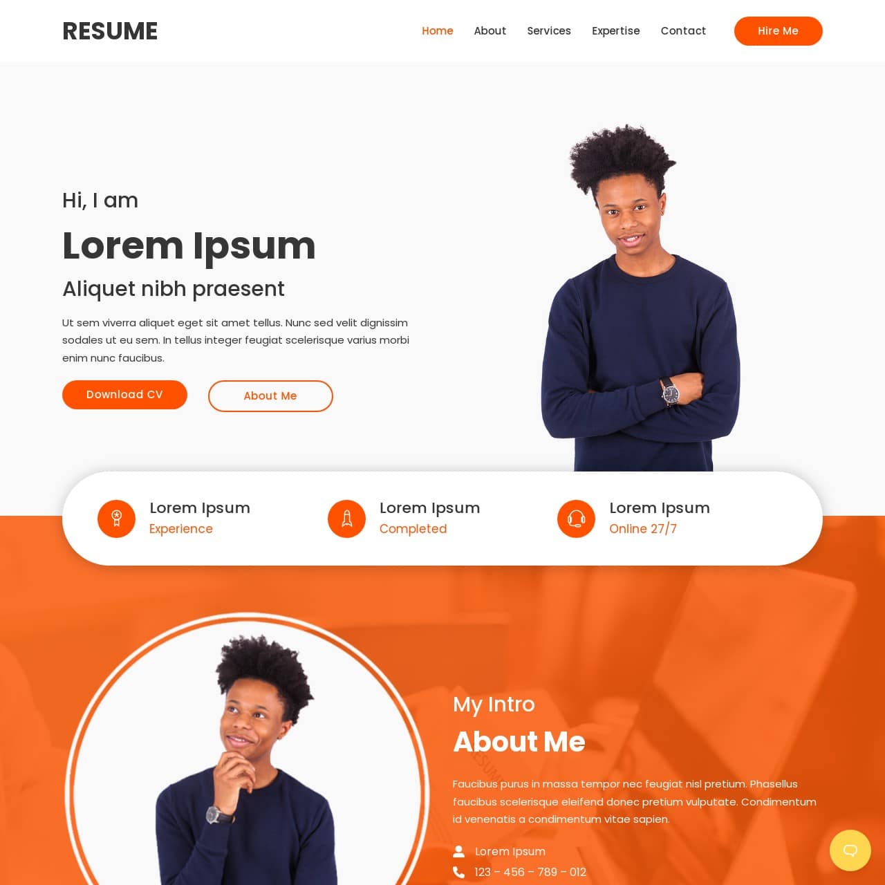Resume Template - Home Page